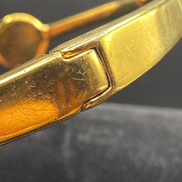 Kate Spade Spot the cuff gold plated bracelet with clear rhinestone pink spade - Picture 2 of 14